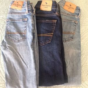 3 Abercrombie kids jeans 9/10 slim